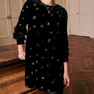 NWT Sezane Black Babydoll Candice Dress | US 10 | FR 42